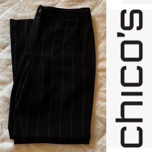 Chico's black striped dress trouser size 12 (Chic's size 2)